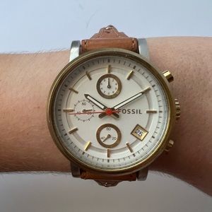 Fossil Original Boyfriend Chronograph on tan leather